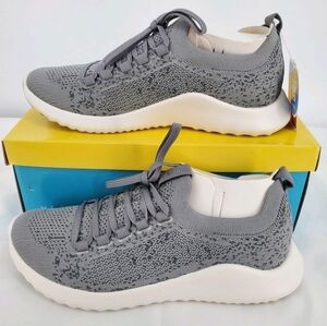Aetrex Carly Grey Knit Arch Support Sneakers